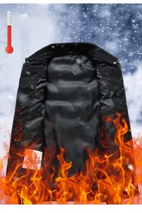 Detail of insulated puffer vest interior with thermal filling and flame heat test effect