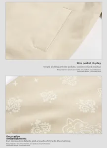 Detail view of the side pocket and beige paisley floral pattern on the men's casual jacket