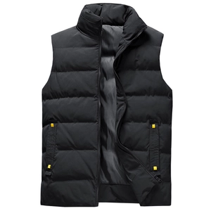 Men's Winter Padded Vest Stand Collar Quilted Sleeveless Jacket Warm Casual Outerwear Slim Fit Fashion Waistcoat