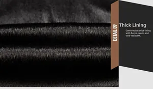 Detail of premium black faux fur lining for winter jacket providing extra warmth