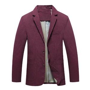 Blazer décontracté rouge bordeaux pour homme avec revers crantés et fermeture à deux boutons