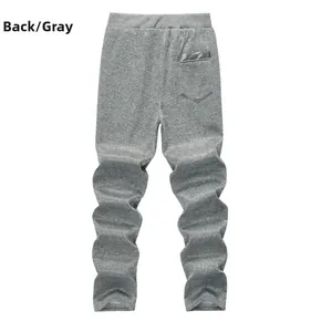 Pantalon de jogging gris en polaire vue arrière avec détail poche camouflage