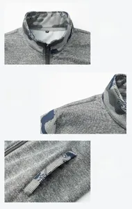 Vue détaillée du sweat en polaire camouflage montrant le col montant et les coutures