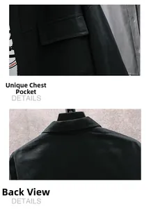 Detail view of khaki casual shirt featuring flap chest pocket and clean back shoulder seams