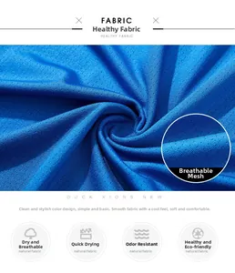 Detailansicht des blauen Mesh-Gewebes mit schnelltrocknender und geruchshemmender Technik