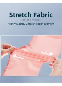 Detail shot showing the high elasticity and stretch of the pink breathable sun coat fabric