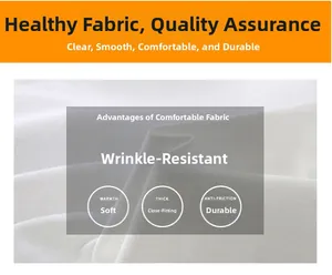 Detail of white cotton blend fabric showing anti-wrinkle and soft wear-resistant texture