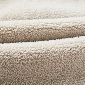 Winter thermal beige sherpa fleece lining detail for heavy outdoor denim jackets