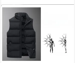 Vue détaillée du gilet matelassé pour homme avec coupe 3D et col montant pour l'hiver