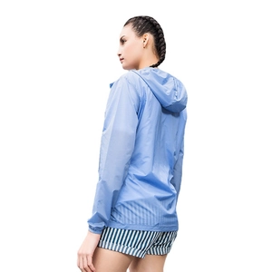 Light blue hooded breathable sun protection jacket for men and women in summer outdoor style