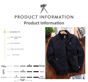 Detail of navy blue men jacket with cotton fabric texture and thermal fleece lining