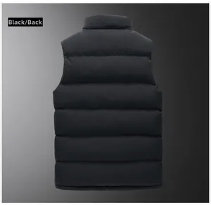 Vue arrière d'un gilet matelassé noir pour homme avec col montant et fini mat