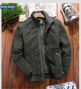 Detailed close-up of army green fleece-lined jacket featuring a ribbed collar and zipper pockets