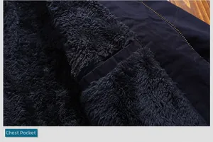 Close-up of winter jacket with thick black fleece lining and metal zipper detail