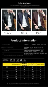 Detailed size chart for men's PU leather biker jacket showing M to 4XL measurements in cm