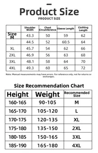 Detailed size chart for men's leather jacket showing shoulder and chest measurements