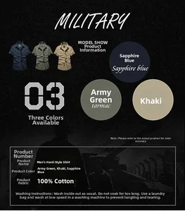 Detail view of cotton military shirt featuring double chest pockets and epaulettes