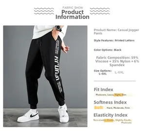 Détail du jogging noir pour homme avec poignets côtelés et cordon de serrage à la taille