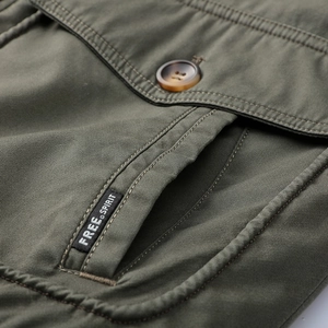 Army green thick cotton jacket with buttoned flap pocket and woven Free Spirit label