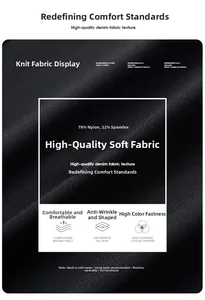 Detail view of black knit fabric made of 78% nylon and 22% spandex for summer sports pants