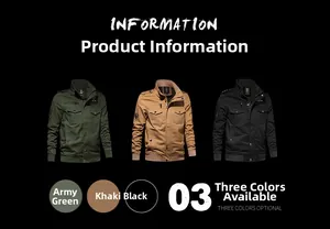 Detailed comparison of multi-pocket cotton work jackets in military green, khaki and black