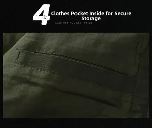 Macro shot of secure inner pocket with reinforced stitching on green cotton cargo jacket