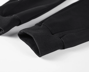 Pantalon de jogging slim en coton noir pour homme avec ourlets côtelés élastiques