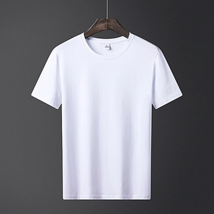 Men's Basic Cotton Blend T-Shirt Round Neck Short Sleeve Breathable Soft Casual Slim Fit Top For Daily Wear