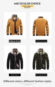 Detailed grid view of thick corduroy jackets for men with warm fleece lining and collars