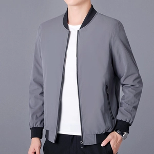 Veste Bomber Décontractée pour Hommes Avec Col Montant Coupe-Vent Léger Avec Fermeture Éclair Pour Printemps Automne Mode Business Voyage Manteaux Hommes
