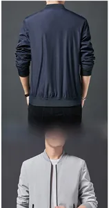 Détail du tissu micro-perforé respirant sur les vestes bomber légères pour hommes
