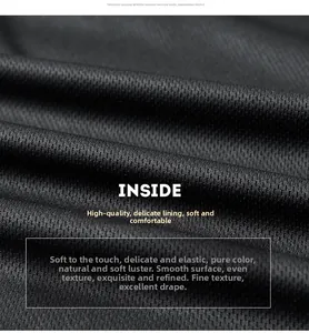 Detail of black breathable mesh lining showing fine pores and soft texture for jackets