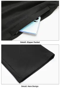 Detail of middle-aged men's sportswear showing zipper pocket and fine stitching on pants