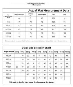 Detailed size chart for men's long sleeve casual slim fit checkered shirt M to 4XL
