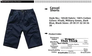 Détails du short cargo 100% coton avec poches à rabat et taille élastique à cordon
