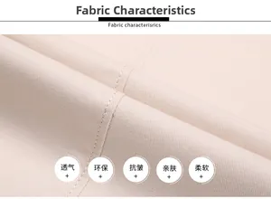 Nahaufnahme des beigen Baumwollstoffes mit hoher Dichte, Twill-Struktur und Nähten