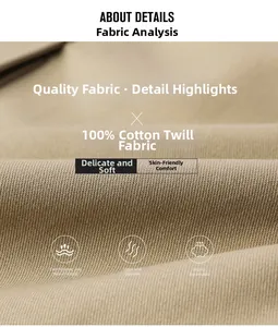 Close-up of khaki 100% cotton twill shorts fabric showing soft breathable texture