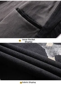Détail de la poche intérieure et texture du tissu en sergé de la veste en jean homme