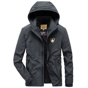 Men Outdoor Hooded Jacket Windproof Stretch Casual Nylon Lightweight Coat For Spring Autumn Male Outerwear