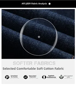 Dettaglio del tessuto in twill di cotone blu scuro che mostra la trama morbida e la qualità