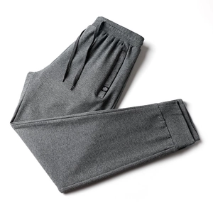 Pantalon de Jogging en Coton Décontracté pour Hommes Cordon de Serrage Taille Élastique Pantalon de Sport Poches Survêtement Extérieur