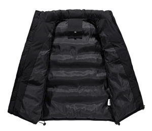 Gilet imbottito nero da uomo vestibilità slim con design trapuntato e coulisse sul fondo