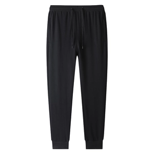 Men's casual black drawstring sweatpants with elastic cuffs and a relaxed sports fit
