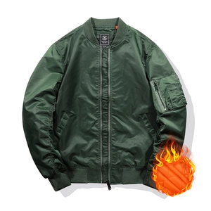 Men Classic MA-1 Bomber Jacket Padded Warm Windproof Waterproof Outerwear Flight Jacket For Winter Autumn Daily Casual Streetwear