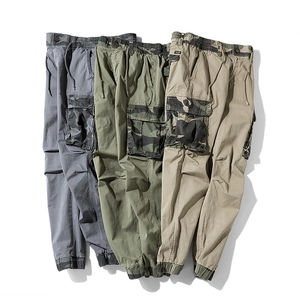Men Cargo Pants Camouflage Patchwork Multi Pocket Joggers Cotton Breathable Casual Tactical Outdoor Long Trousers Male Bottoms