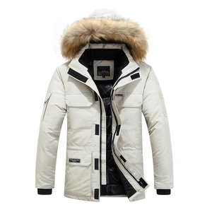 Men Winter Thick Warm Parka Jacket With Faux Fur Hood Multi Pockets Workwear Padded Coat Outdoor Casual Mens Outerwear
