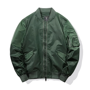 Men Classic MA-1 Bomber Jacket Windproof Waterproof Nylon Flight Jacket Sporty Casual Military Baseball Uniform Coat Outwear