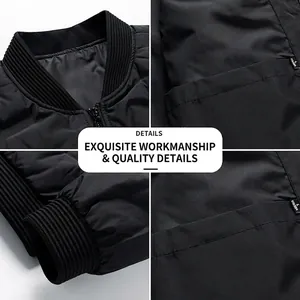 Leichte Daunenjacke für Herren mit Stehkragen und Details an den Rippbündchen