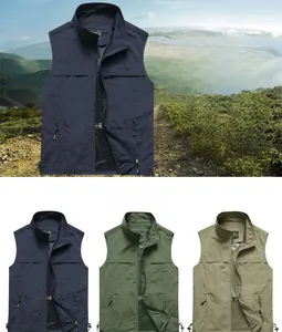 Detail view of lightweight vest featuring breathable mesh lining and zippered side pockets