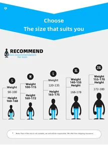 Guía de tallas detallada con recomendaciones de peso y altura para vaqueros de hombre